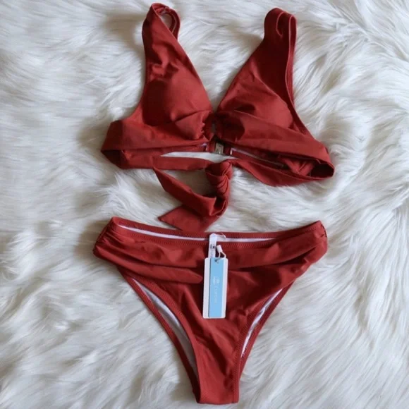 Cupshe Rust Bikini Set - Picture 3 of 6